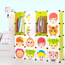 Yellow Plastic Cartoon DIY Storage Wardrobe Cabinets for Home (ZH007-2)